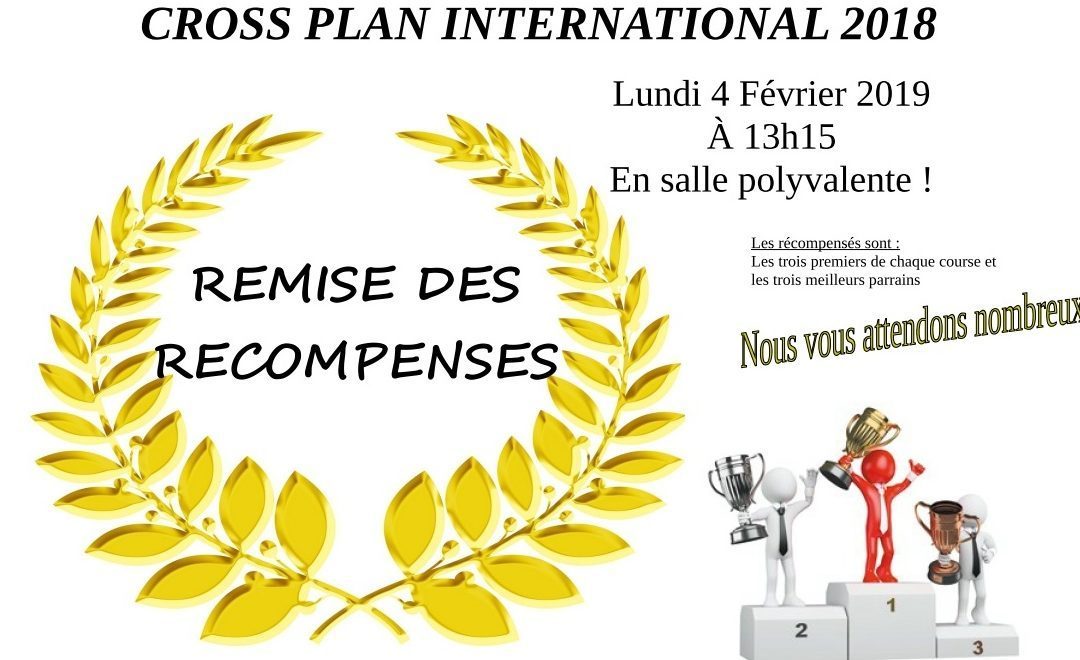 Remise des récompenses – Cross 2018